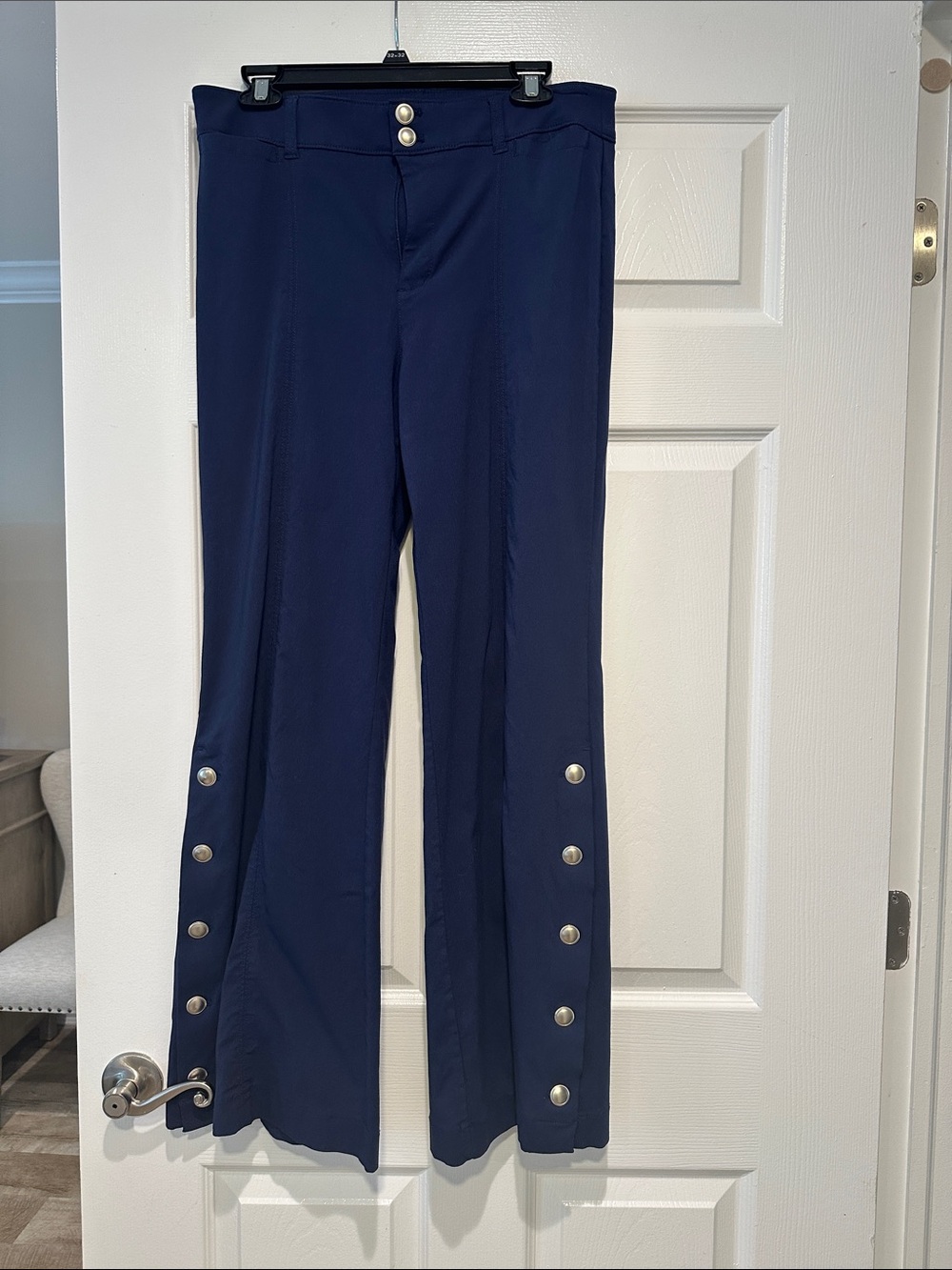 Chico’s Button Detail Wide Leg Pants Navy